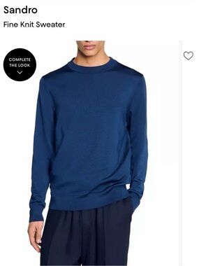 Sandro Men's Crewneck Sweater in Navy Blue 0359